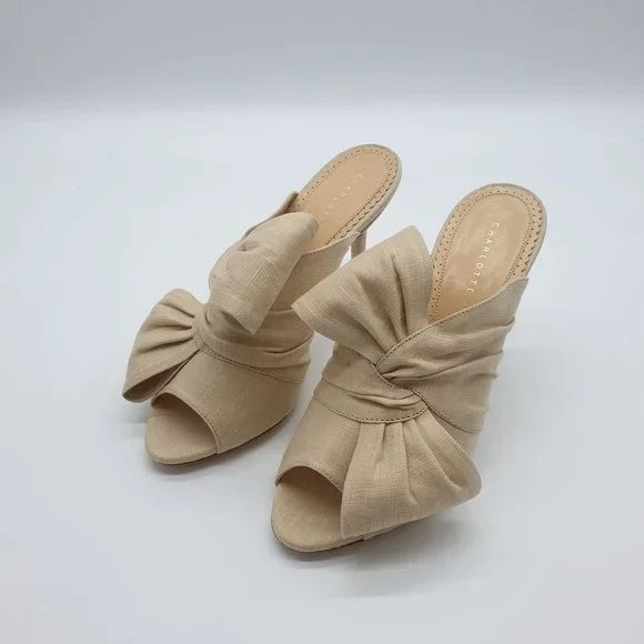 Charlotte Olympia Llona Bow Slip on Heels - Picture 3 of 9